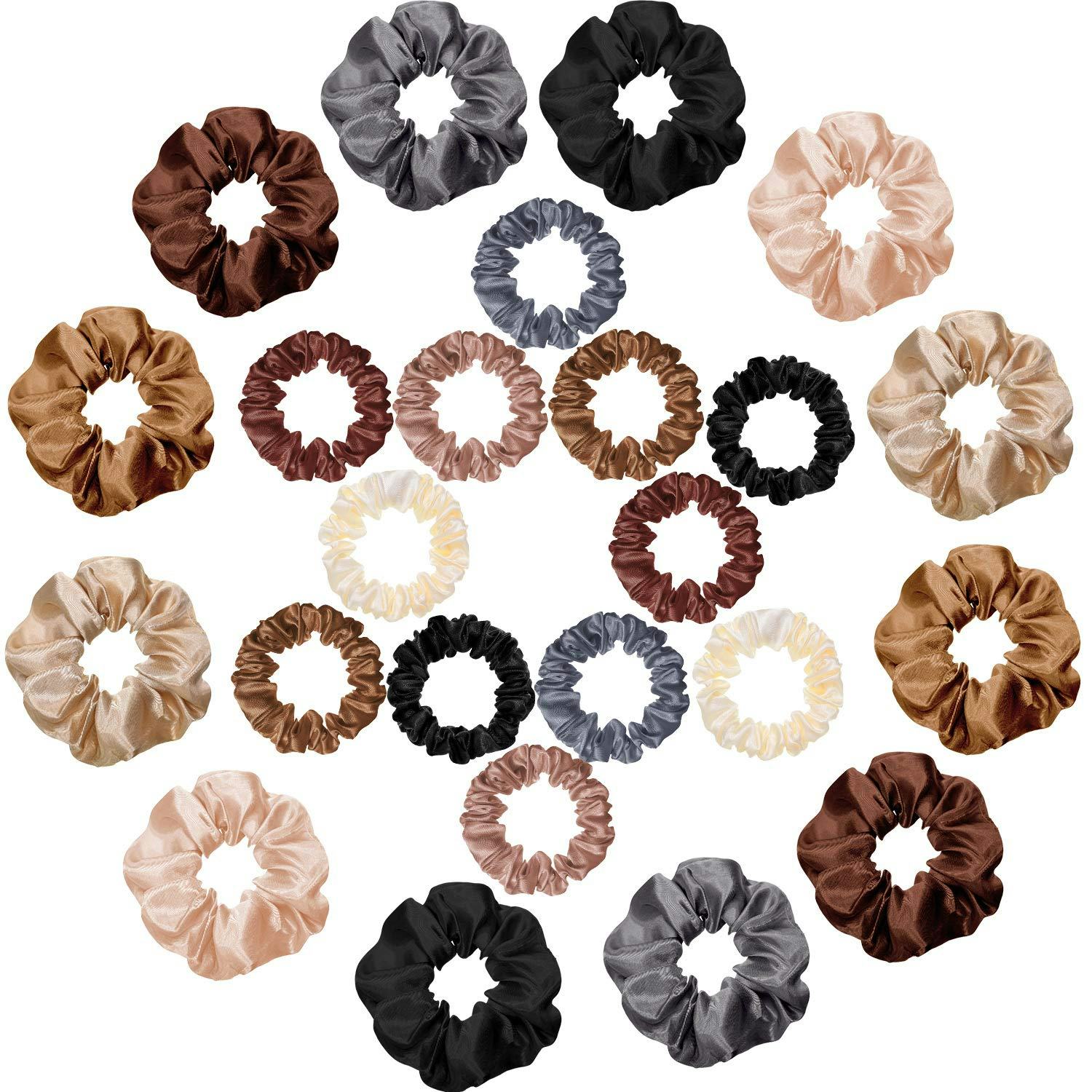 WILLBOND Satin Scrunchies (24-Pack)
