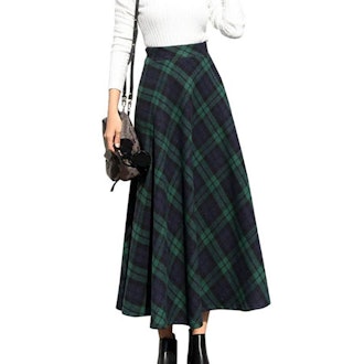 IDEALSANXUN High Elastic Waist Maxi Skirt