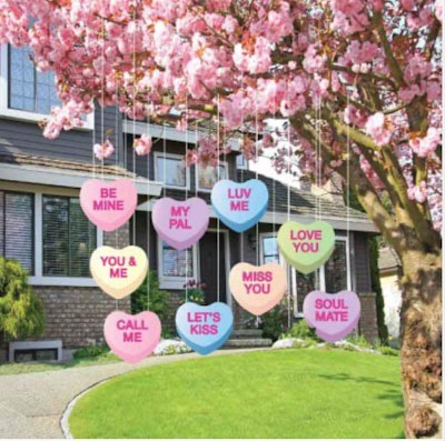 Valentine's Day Hanging Candy Hearts, Outdoor Hanging Decorations 