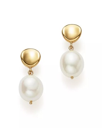 Bloomingdales' Cultured Freshwater Pearl Drop Earrings In 14K Yellow Gold. 
