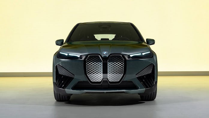 The BMW iX Flow in all black, to conserve heat.