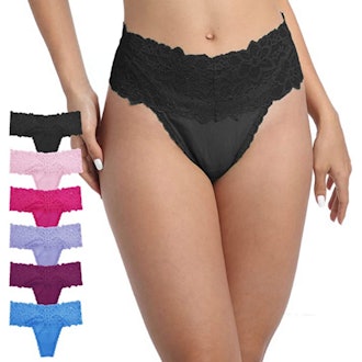 GAREDOB High Waist Thong Underwear (6-Pack)