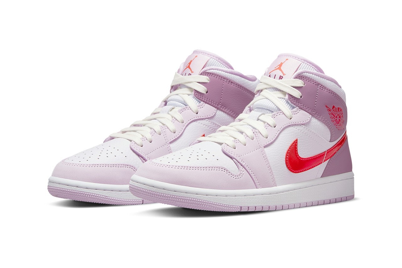 Nike S Valentine S Day Air Jordan 1 Mid Sneaker Is Love At First Sight   789b9827 F7ec 43f3 B96a 80e35da84bd8 Nike Air Jordan 1 Mid Valentines Day 2 