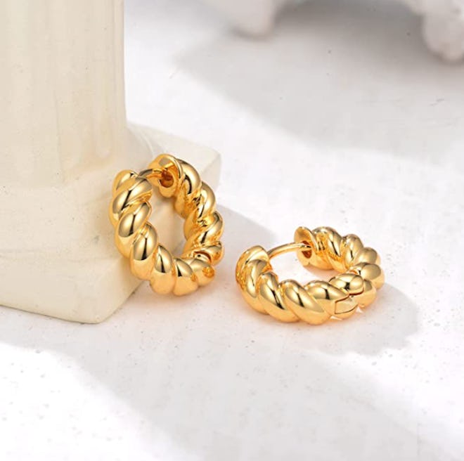 AllenCOCO 18K Gold-Plated Small Hoop Earrings