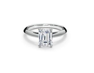 Emerald-Cut Diamond Engagement Ring in Platinum