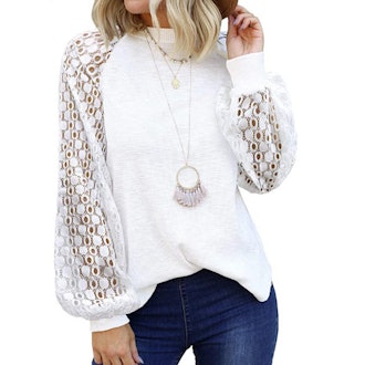MIHOLL Lace Sleeve Top