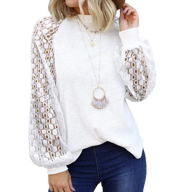MIHOLL Lace Sleeve Top
