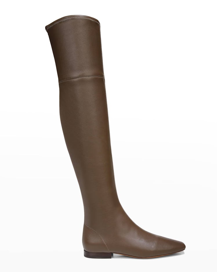 Nissa Stretch Leather Over-The-Knee Boots