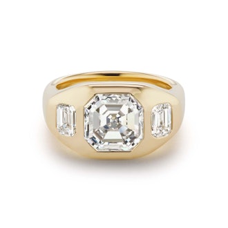One-of-a-Kind Asscher Diamond Gypsy with Emerald Cut Sides