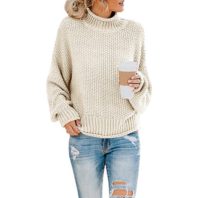 Saodimallsu Turtleneck Chunky Knit Sweater