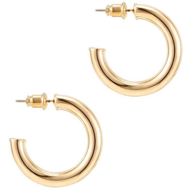 PAVOI 14K Gold Colored Hoop Earrings