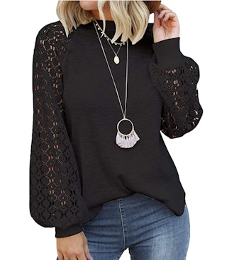 MIHOLL Lace Sleeve Blouse