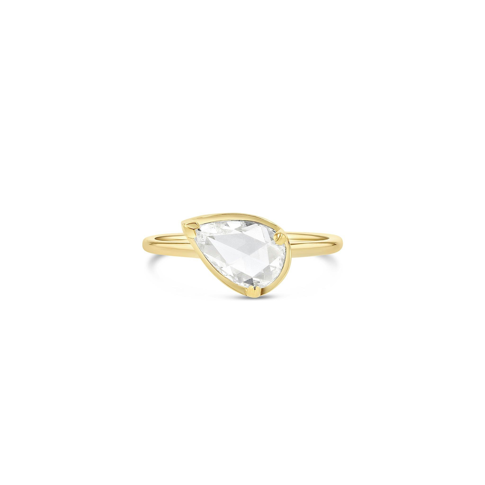 Pear Rose Cut Ring