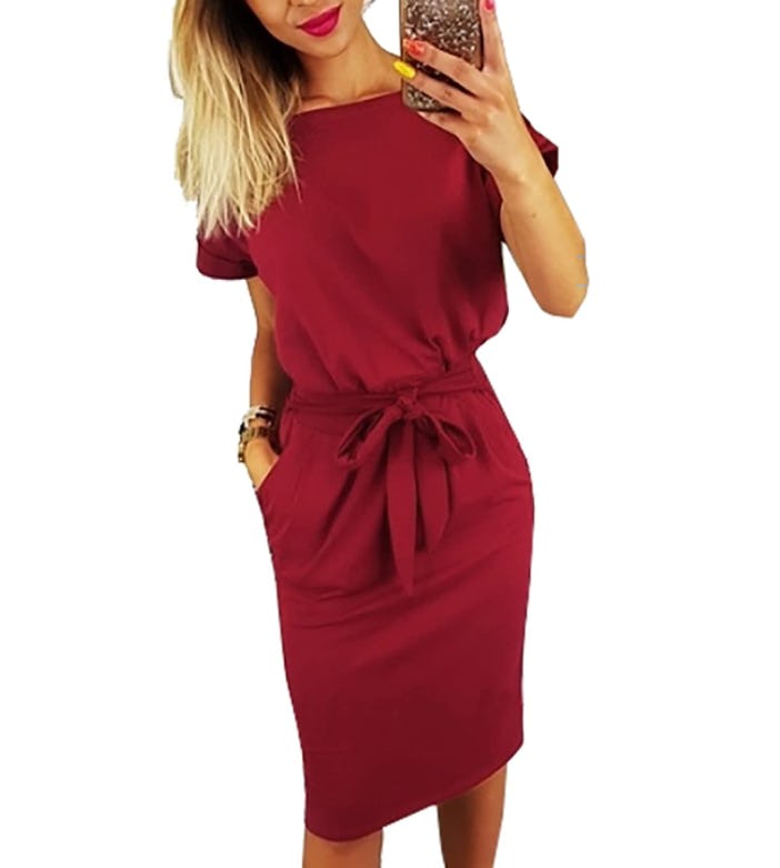 PRETTYGARDEN Belted Dress