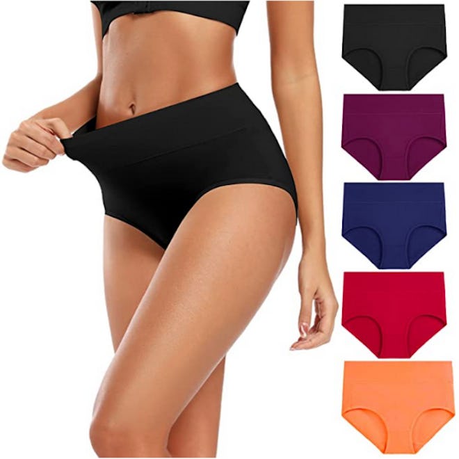 Molasus High-Waisted Full Coverage Cotton Underwear (5-Pack)