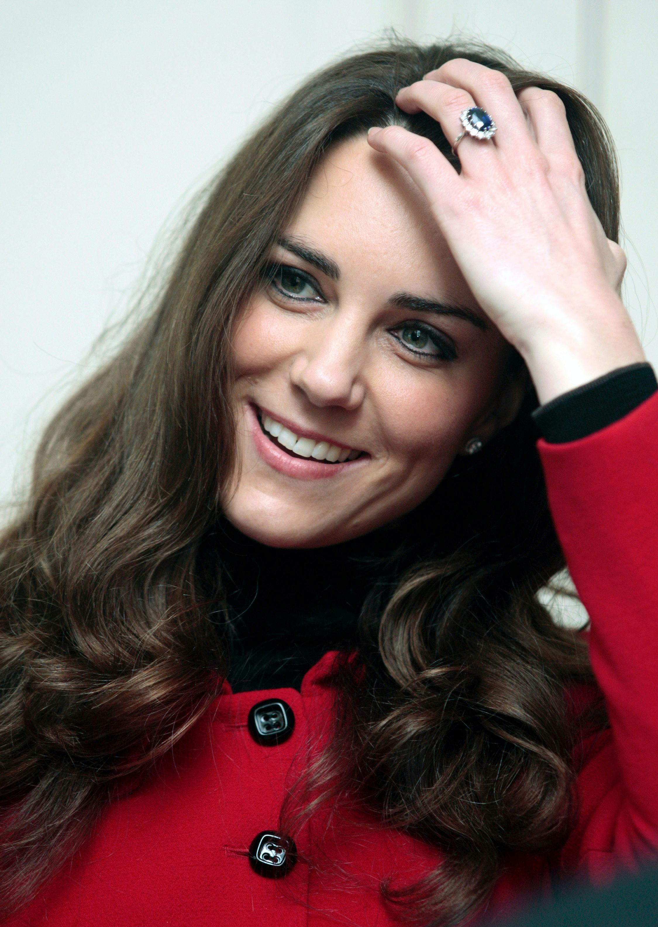 Kate Middleton wears a vintage engagement ring.
