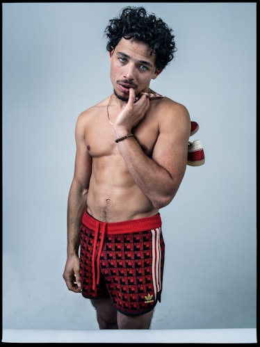 Anthony Ramos wears Adidas Originals by Wales Bonner shorts and sneakers.