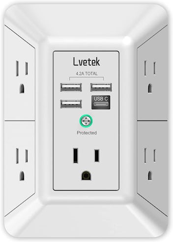 Surge Protector Outlet Extender 
