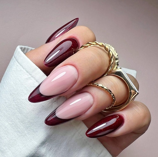 5. "Cherry Red French Tip Nails" - wide 1