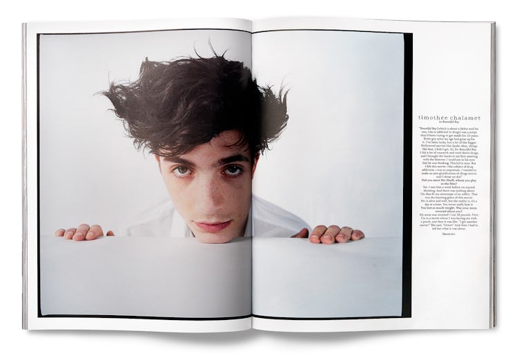 Timothée Chalamet featured in W mag.
