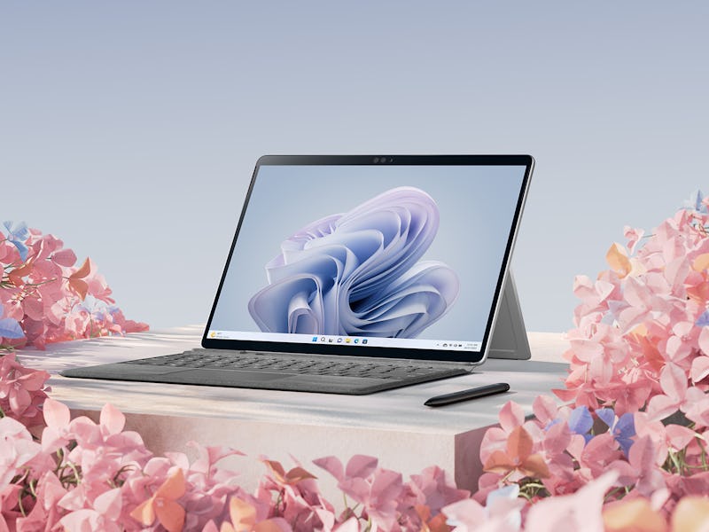 The Surface Pro 9 with keyboard and Surface Pen.