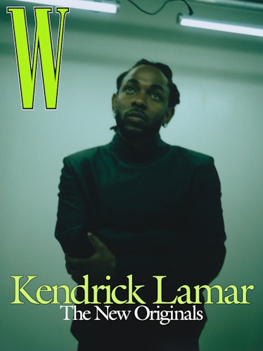 Kendrick wearing a black JW Anderson jacket and jeans; Tiffany & Co. earrings.