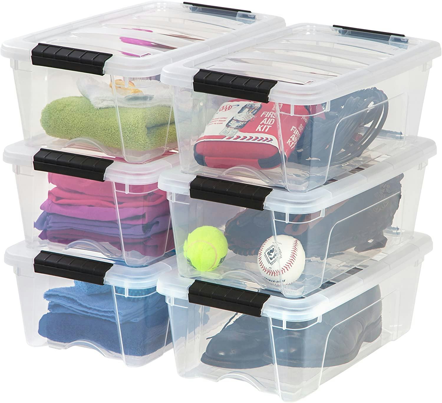 IRIS USA 12 Qt. Plastic Stackable Storage Bins