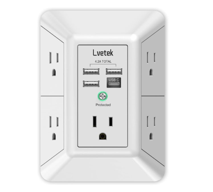 LVETEK Surge Protector Outlet Extender 