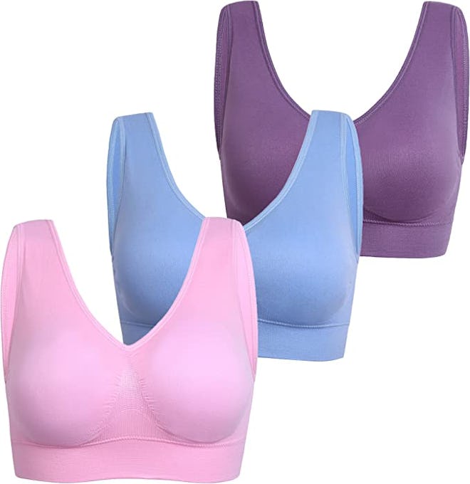 PRETTYWELL Seamless Yoga Bras (3-Pack)