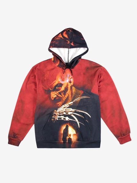 Dumbgood's 2022 Halloween Collection: the Freddy Big Print Hoodie inspired by 'Nightmare on Elm Stre...