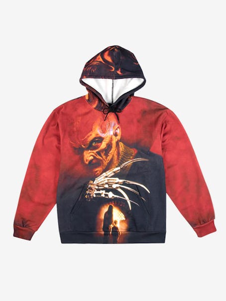 Dumbgood's 2022 Halloween Collection: the Freddy Big Print Hoodie inspired by 'Nightmare on Elm Stre...