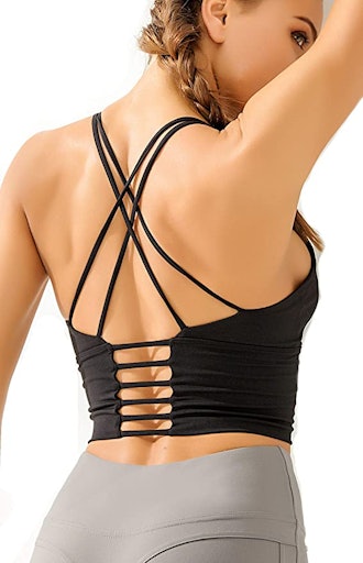 Redqenting Longline Cross Back Sports Bra