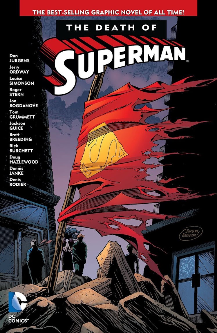 The iconic cover art for The Death of Superman by Dan Jurgens.