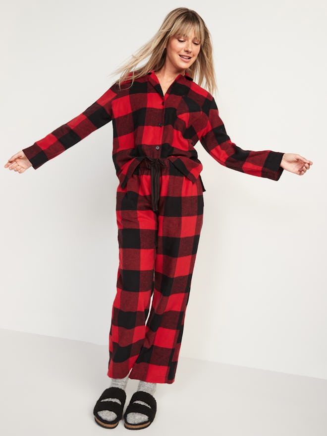 Printed Flannel Pajama Set