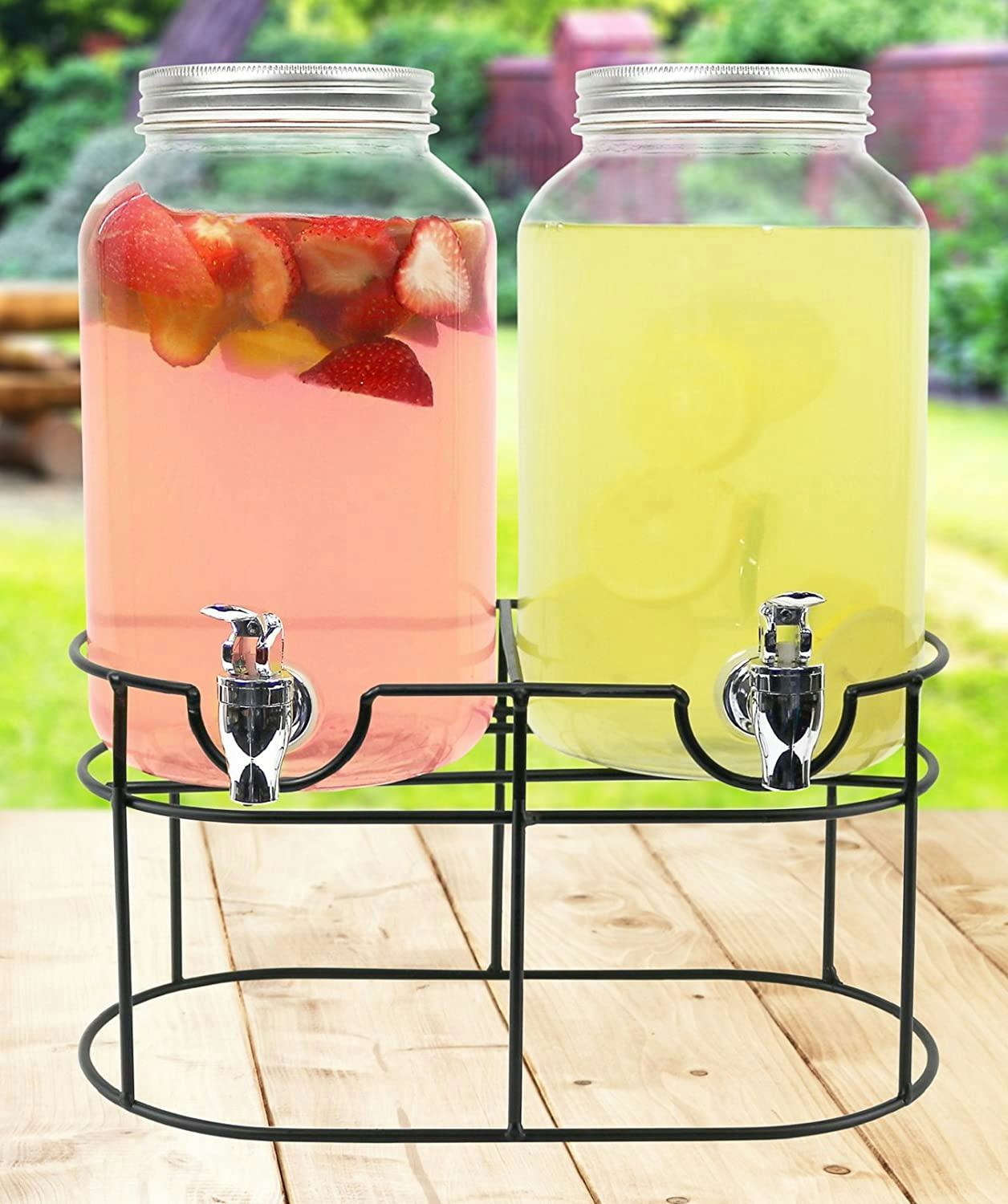 Estilo Glass Drink Dispensers (Set of 2)