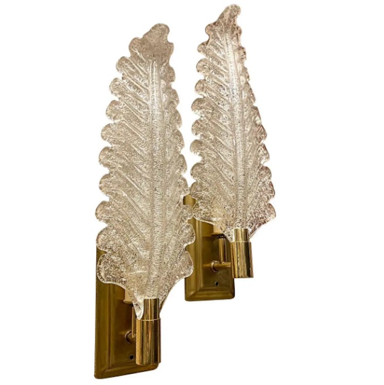 Pair of Murano Leaf Shaped Sconces