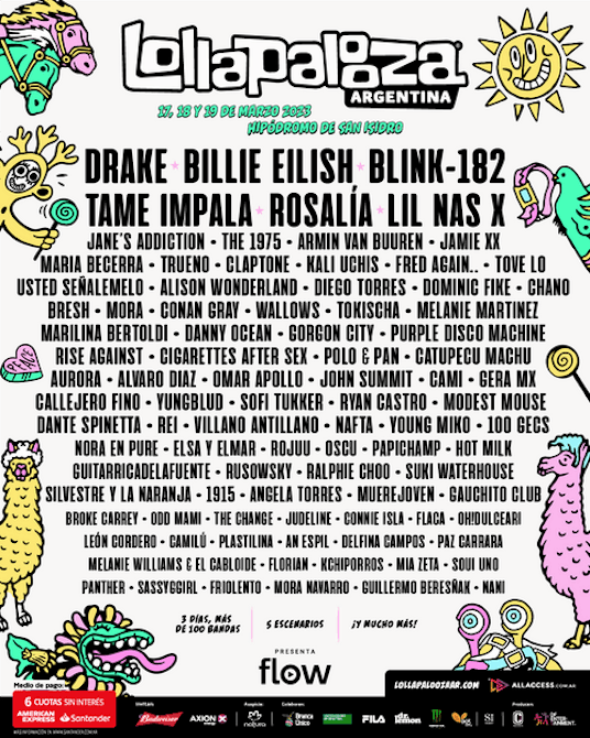 Lollapooza festival in Argentina line-up.