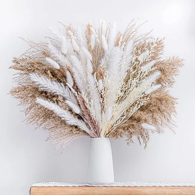 WILD AUTUMN Dried Pampas Grass Bouquet (96 Pieces)