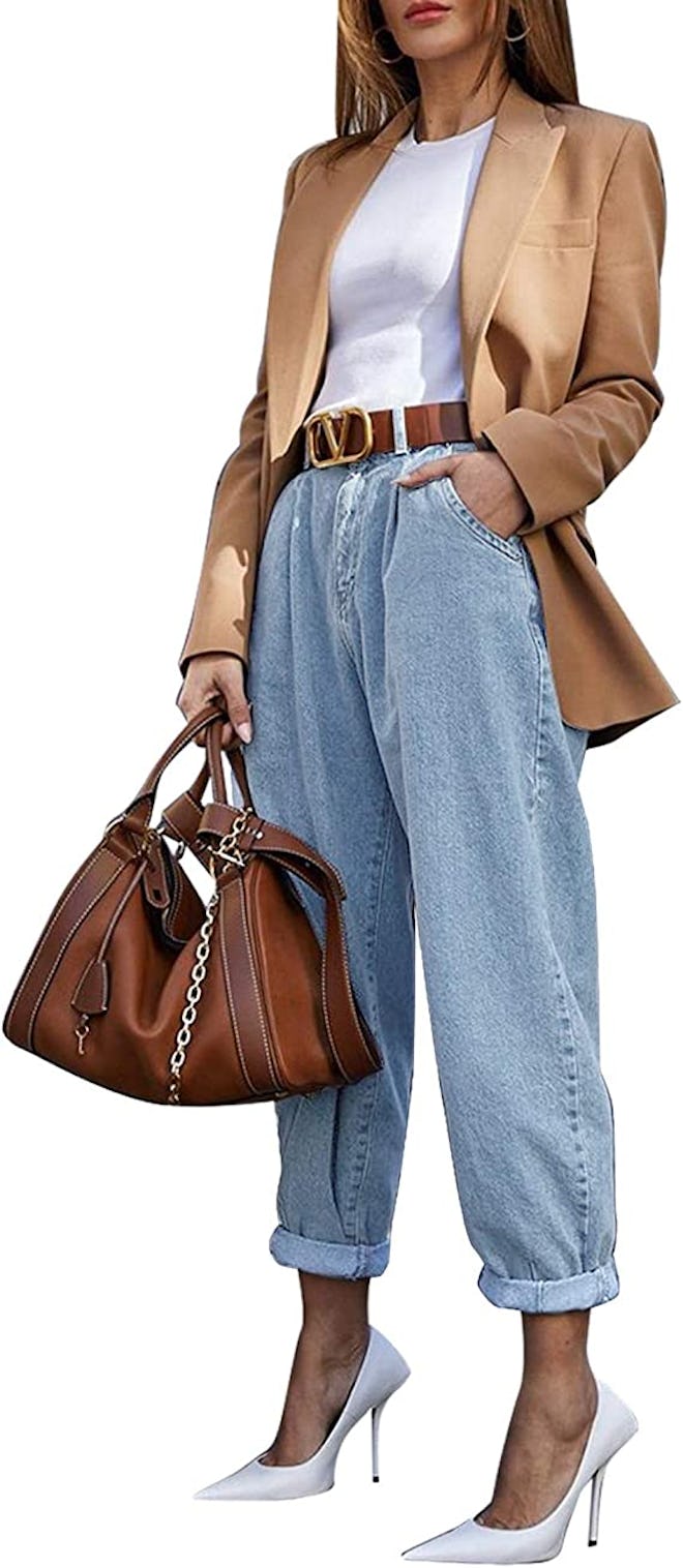 Luvamia High Waist Loose Balloon Tapered Mom Jeans