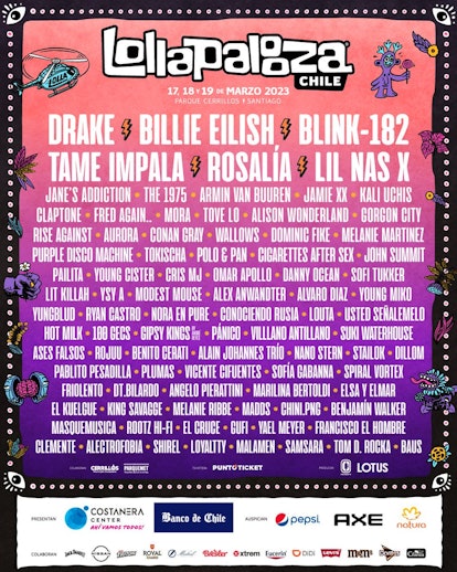 El roster sudamericano 2023 de Lollapalooza incluye a Drake, Blink 182, Billie Eilish