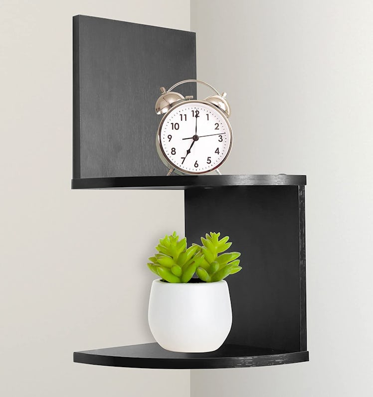 Greenco 2-Tier Floating Corner Shelves