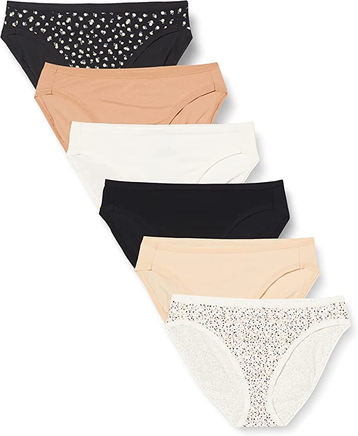 Amazon Essentials Cotton High Leg Brief Underwear (6-Pack)