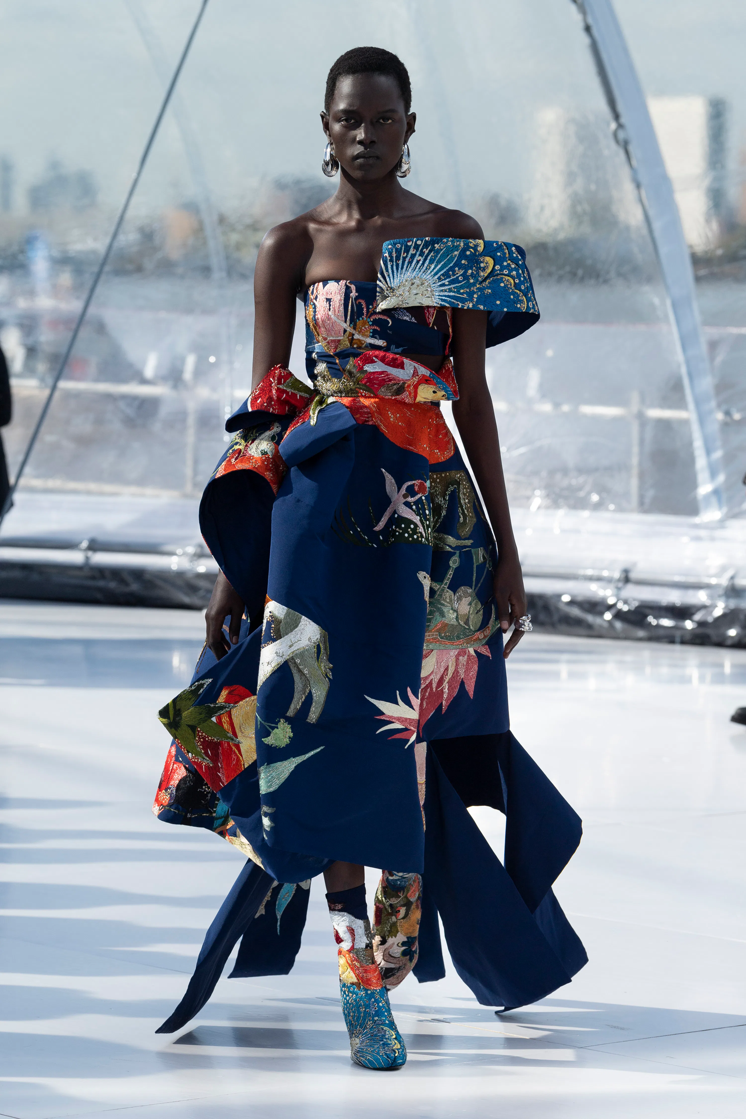 Naomi Campbell Shines in a Catsuit at Alexander McQueen Spring 2023