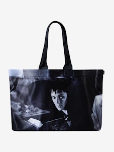 Dumbgood's 2022 Halloween Collection: the Big Print Tote Bag with Lydia Deetz from 'Beetlejuice.'