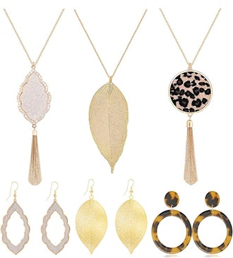 ZITULRY Necklace & Drop Earrings Set (Set of 6)
