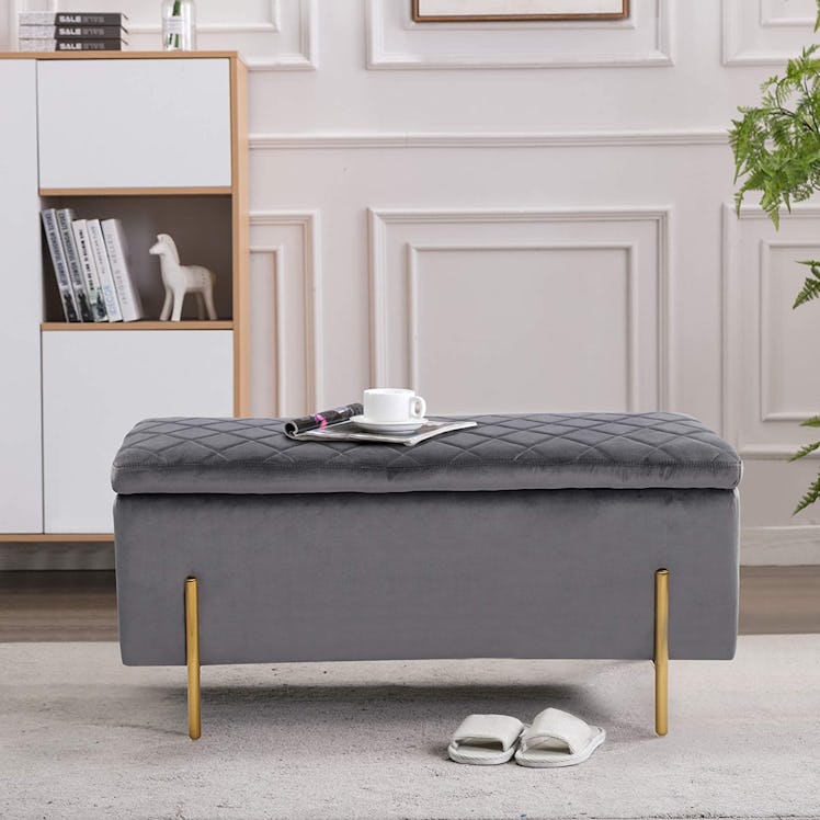 NOBPEINT Storage Ottoman Bench