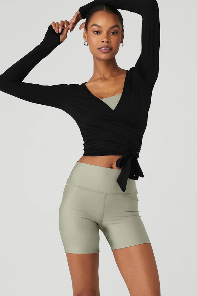 Cropped Escalate Wrap Top