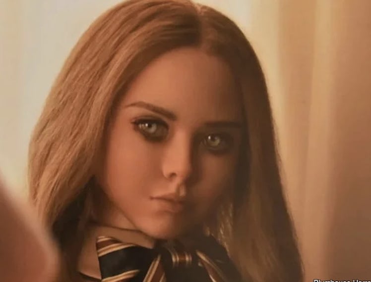 A still from the movie M3GAN, about a robot programmed to protect a little girl at all costs