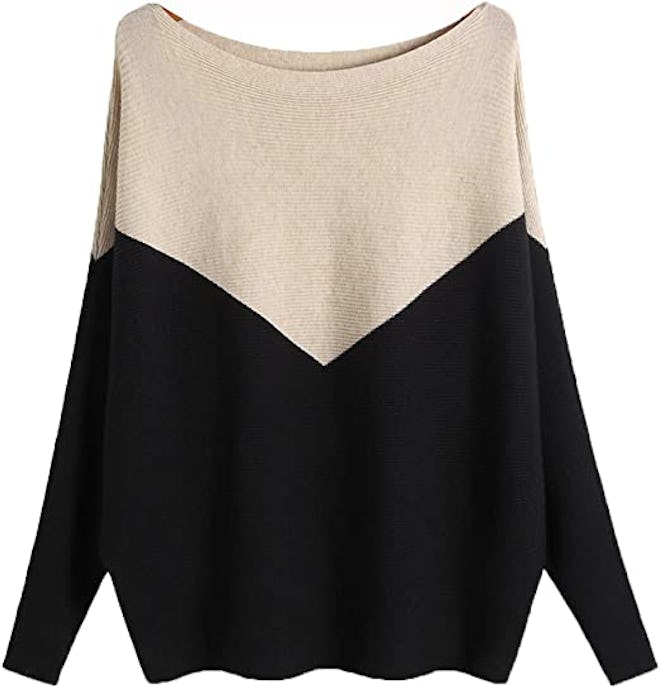 Ckikiou Lightweight Oversized Boat Neck Sweater