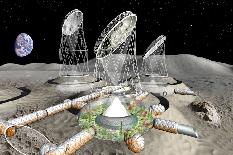 An image of the Pneumocell lunar settlement design.